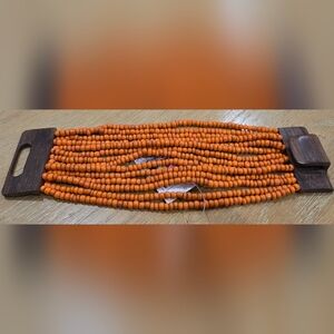 Handcrafted Orange Beaded Bracelet